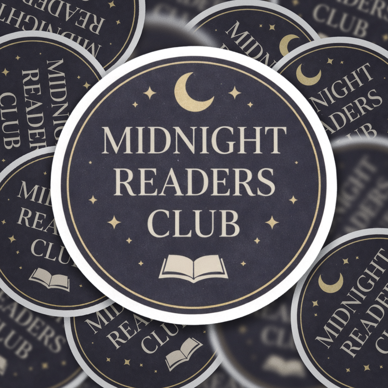 Midnight Readers Club Sticker | Book Lover Sticker | Reading Aesthetic Sticker | Night Reader Decal | Bookish Sticker