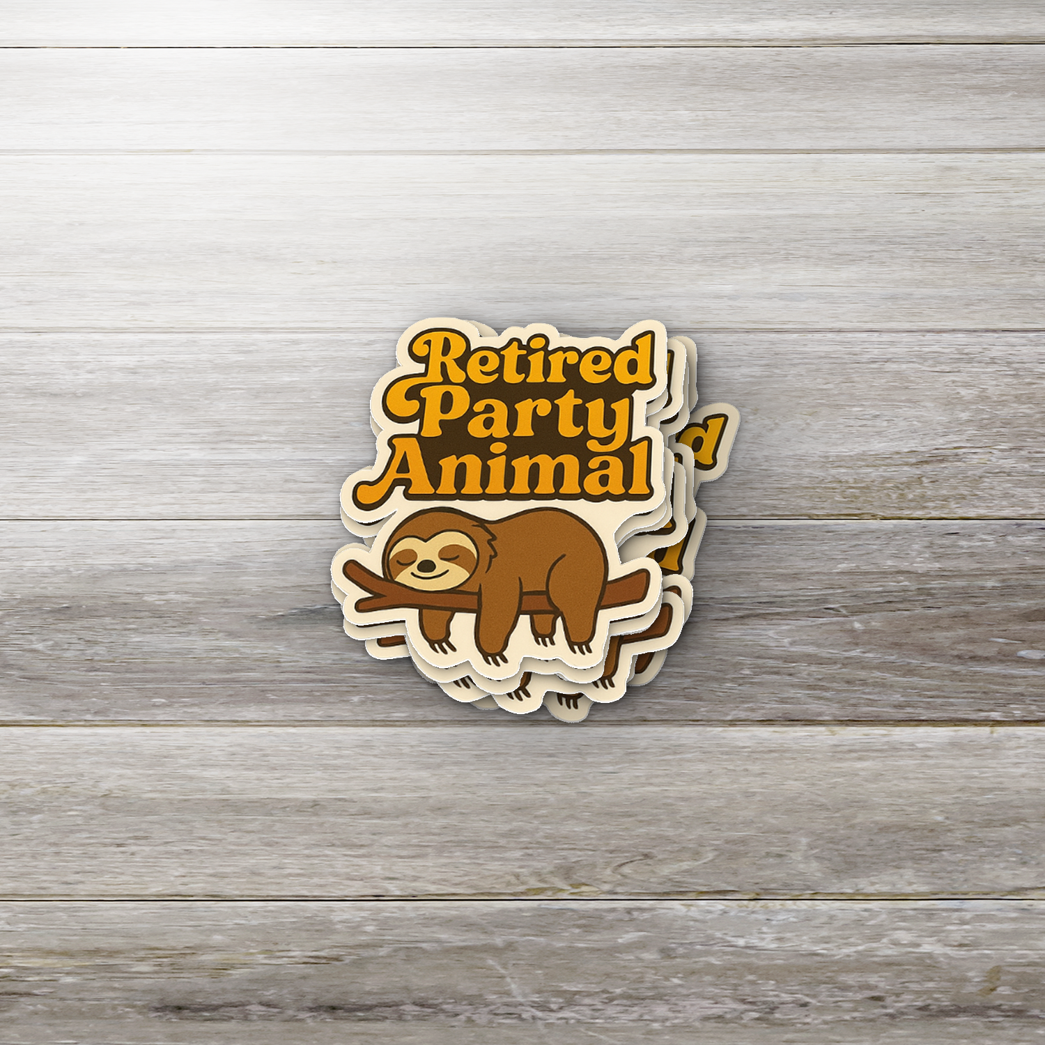 Retired Party Animal Sloth Sticker | Funny Introvert Vinyl Decal | Cute Lazy Sloth Waterproof Sticker for Laptop & Water Bottle