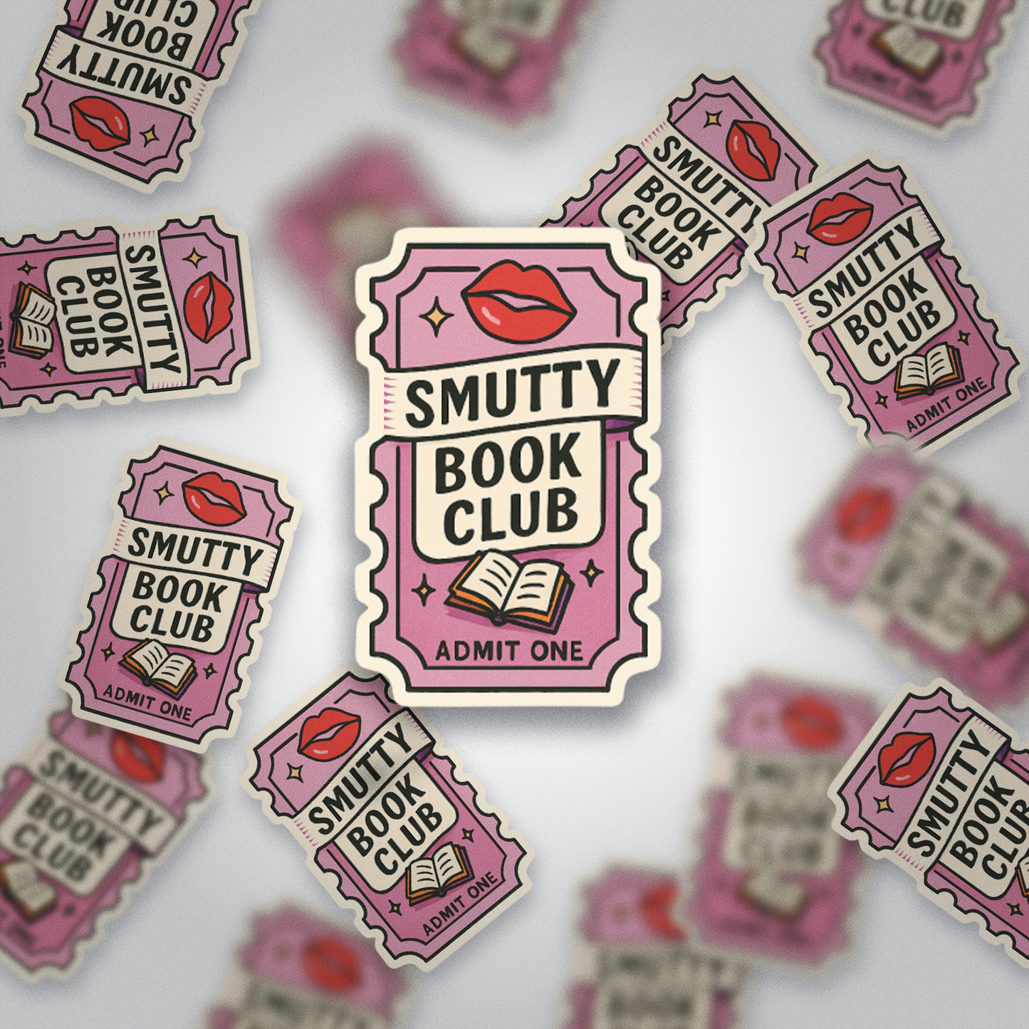 Smutty Book Club Ticket Sticker | Romance Reader Vinyl Sticker | Bookish Gift for Spicy Readers