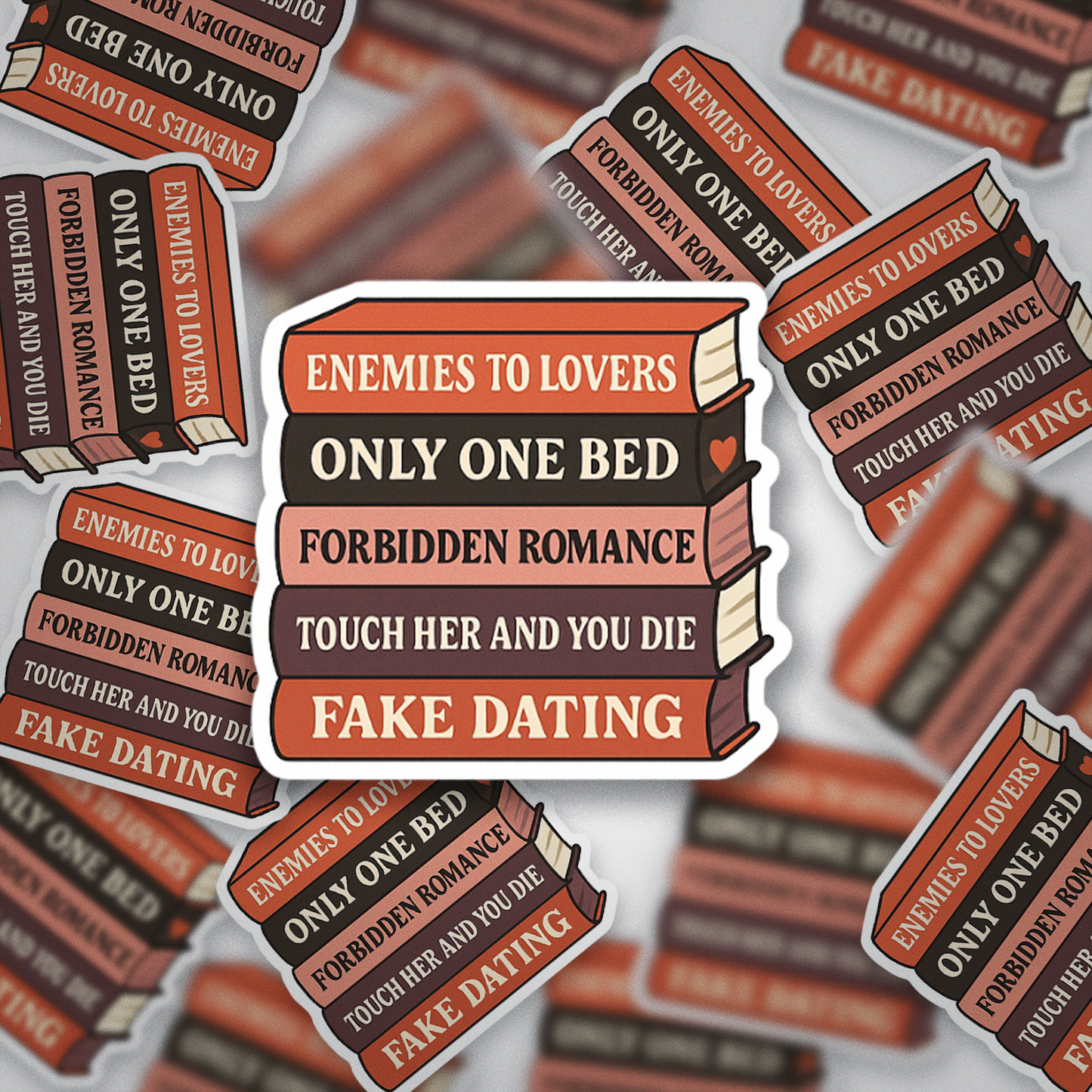 Romance Book Tropes Sticker | Enemies to Lovers, Only One Bed, Fake Dating Vinyl Sticker