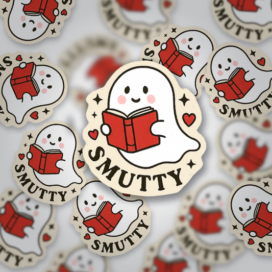 Smutty Ghost Bookish Sticker | Cute Halloween Romance Reader Vinyl