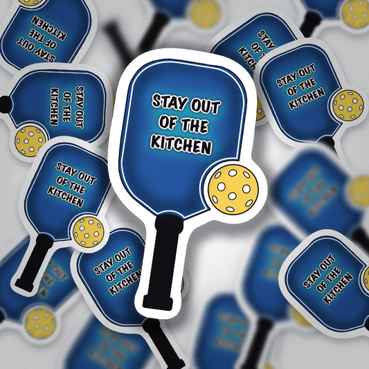 Funny Pickleball Vinyl Sticker – “Stay Out of the Kitchen” Paddle Decal for Bottles, Gear & Gifts